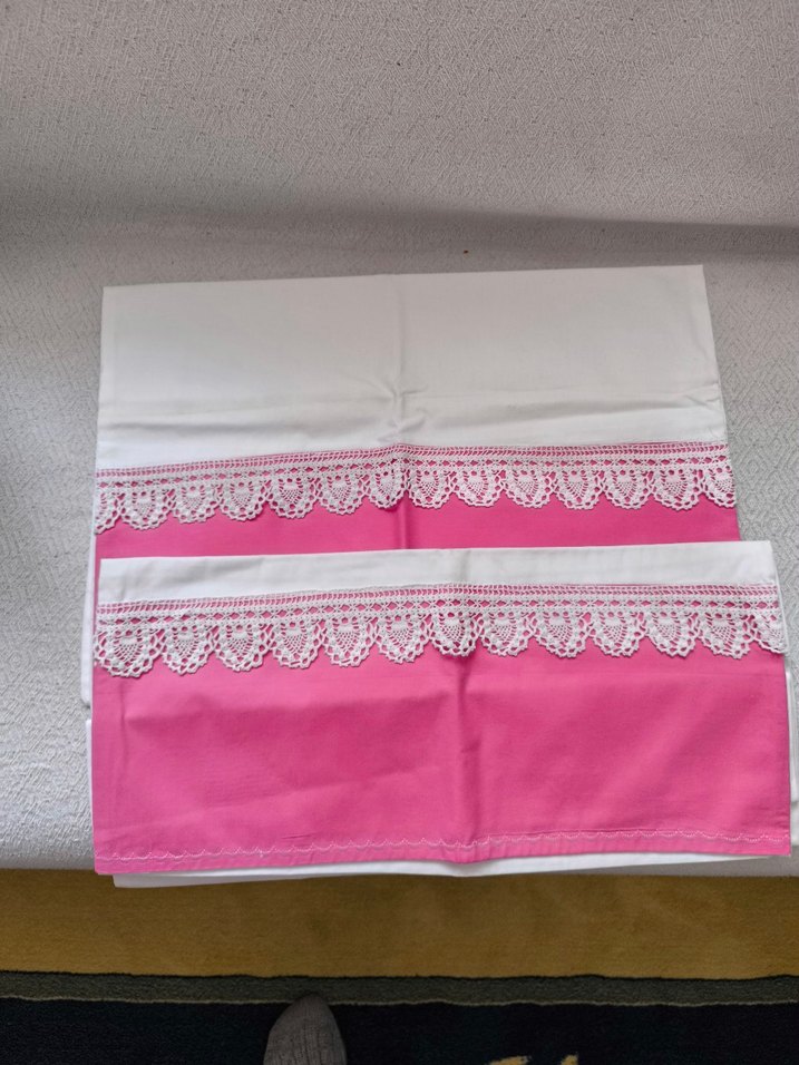 Nakışlı Mor yastık kılıfı... karyola eteği - Görsel 2