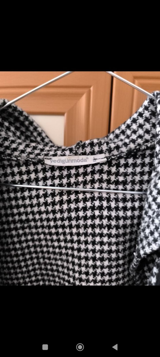 Gri Ekose Düğmeli Midi  Ceket - Görsel 2