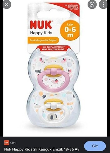  Beden Nuk Kaucuk Emzik 0-6