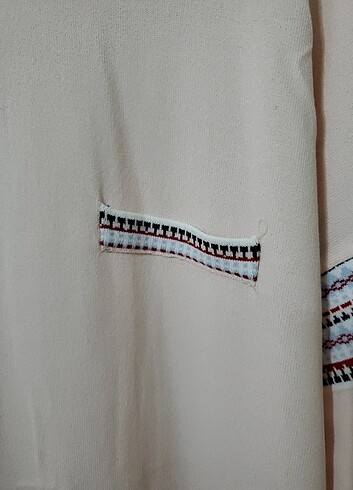 46 Beden ten rengi Renk Tığ Triko Oversize Tunik