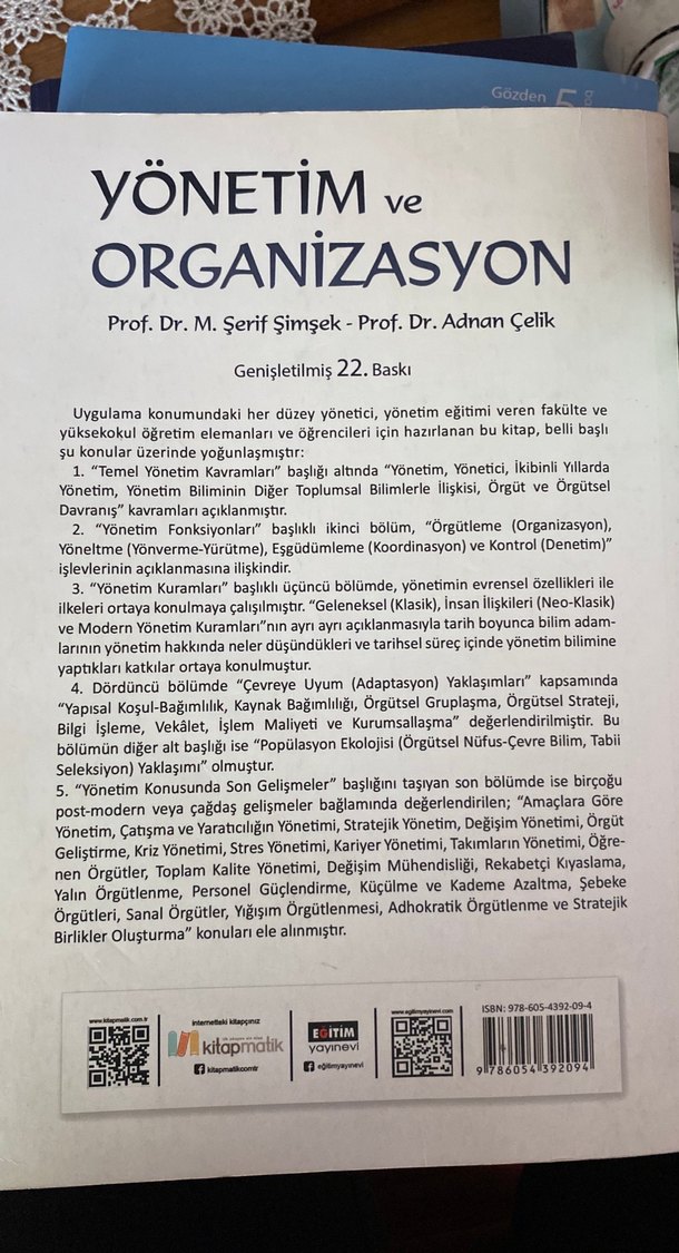 Yönetim ve Organizasyon - 22. Baskı - Görsel 2