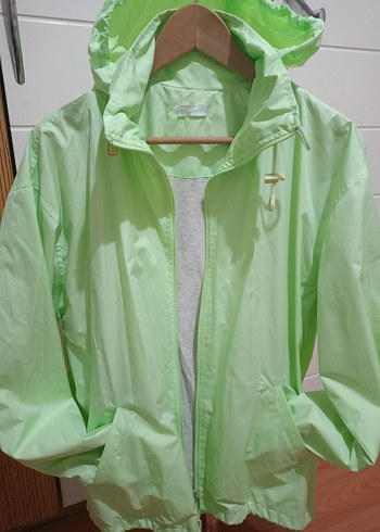 Kadın Yeşil Midi Fermuarlı yağmurluk - Görsel 7