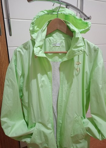 Kadın Yeşil Midi Fermuarlı yağmurluk - Görsel 8