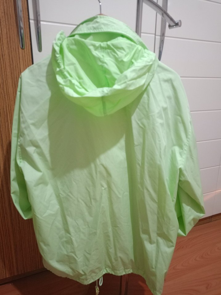 Kadın Yeşil Midi Fermuarlı yağmurluk - Görsel 5