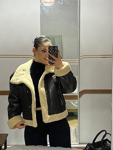 Pull bear deri peluş mont