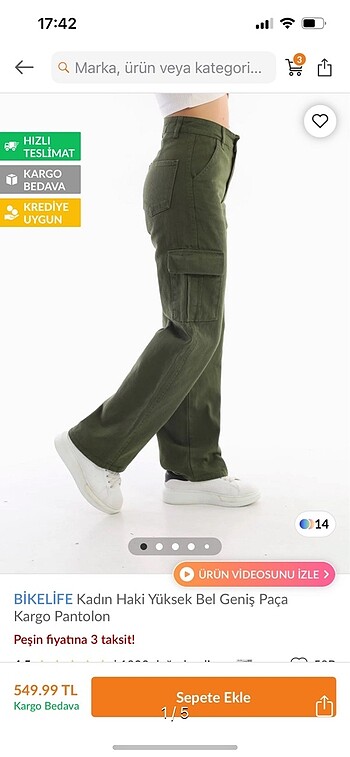 Kargo cep pantolon