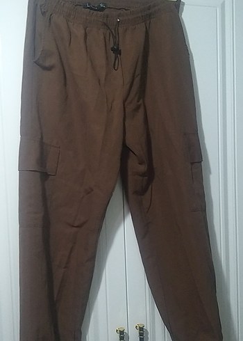 Yazlık taba rengi kargo pantolon