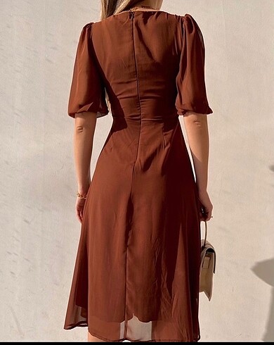 Mango Annebel Model Kahverengi Elbise
