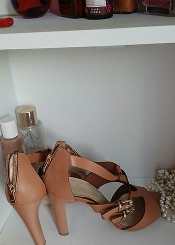HOTİÇ açık taba Deri Platform Topuklu  Ayakkabı - Görsel 5