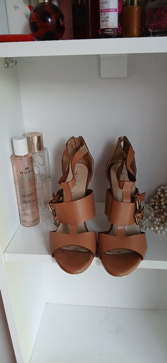 HOTİÇ açık taba Deri Platform Topuklu  Ayakkabı - Görsel 3