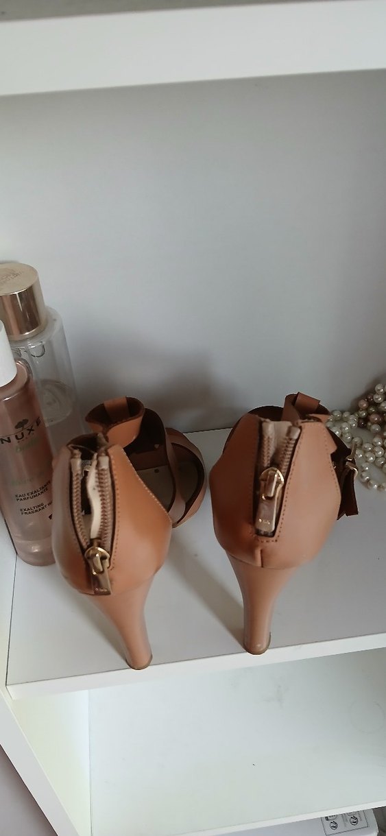 HOTİÇ açık taba Deri Platform Topuklu  Ayakkabı - Görsel 4