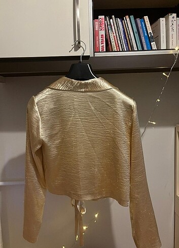 s Beden altın Renk Gold ince ceket