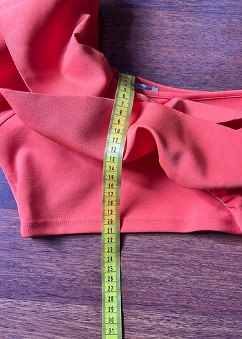 Kadın Parlak Turuncu Fırfırlı Top - Görsel 5