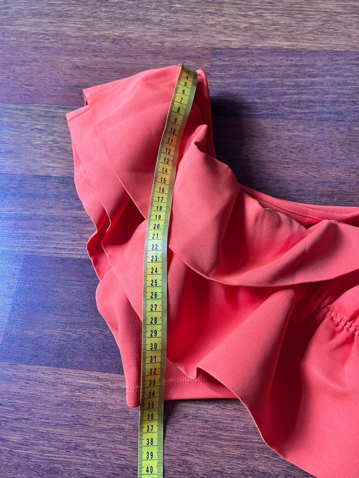 Kadın Parlak Turuncu Fırfırlı Top - Görsel 3