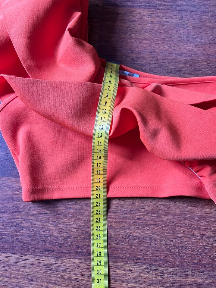 Kadın Parlak Turuncu Fırfırlı Top - Görsel 5