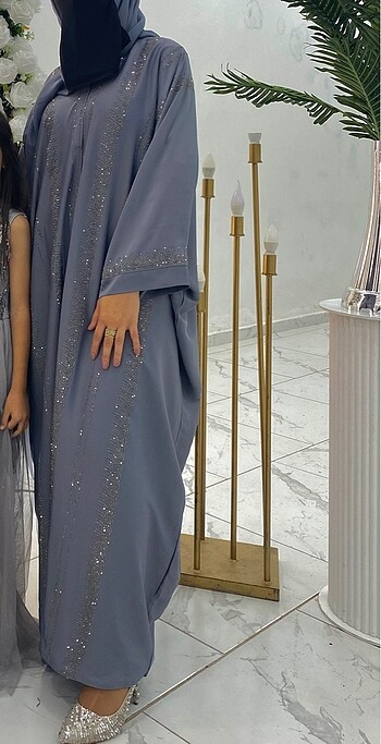 diğer Beden gri Renk Dubai abayaları