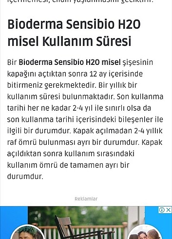  Beden Renk Bioderma Sensibio h2o 