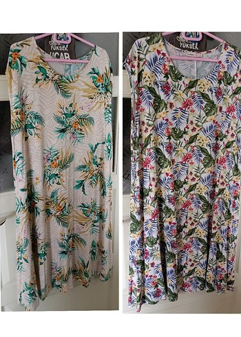 Çiçek Desenli Bohem Midi Elbise - Görsel 2