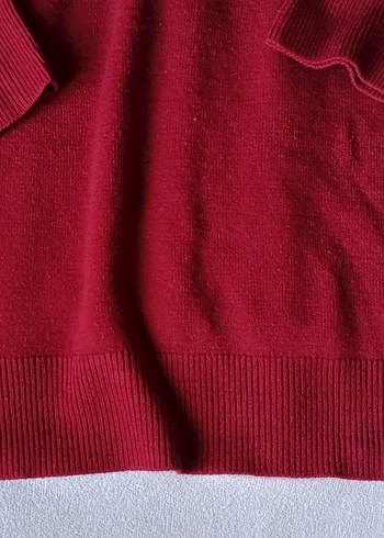 Kırmızı Kadın Triko Kazak - Görsel 3