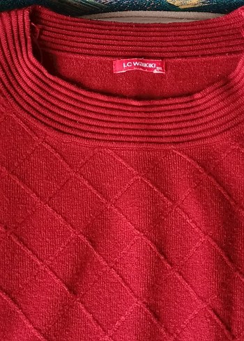 Kırmızı Kadın Triko Kazak - Görsel 2