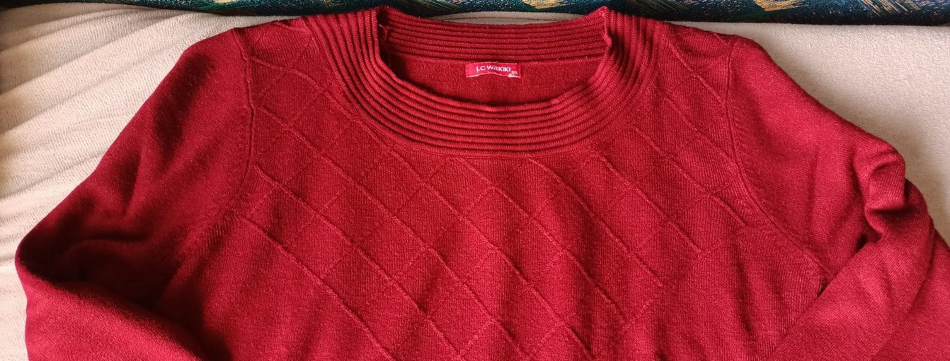 Kırmızı Kadın Triko Kazak - Görsel 2