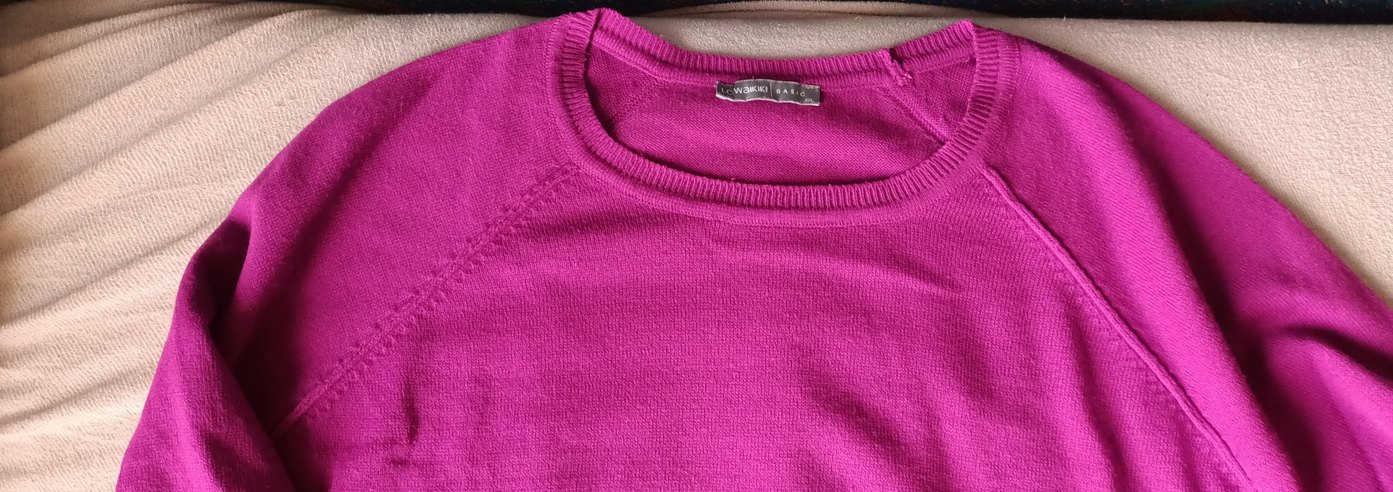 Pembe Kadın Uzun Kollu Basic Kazak - Görsel 2