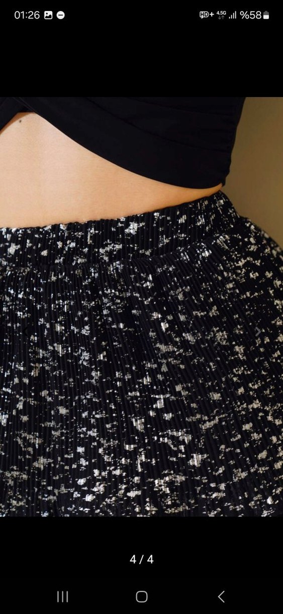 Kadın Siyah Fırfırlı Mini Etek - Görsel 4