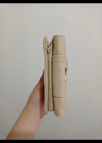 Bej Deri Tokalı Kadın Portföy Cüzdan - Görsel 2
