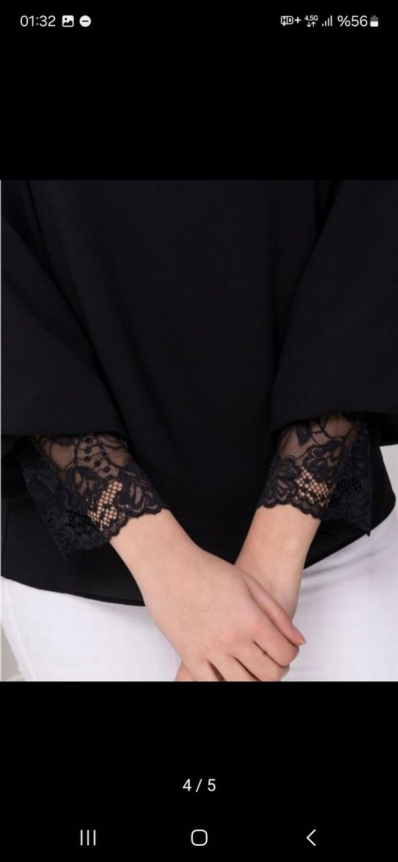 Siyah Püsküllü Kadın Bluz - Görsel 3