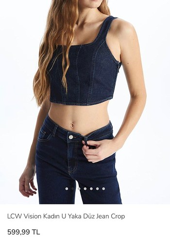 LC Waikiki Lcw Vision Kadin Lacivert Jean Crop Bustiyer