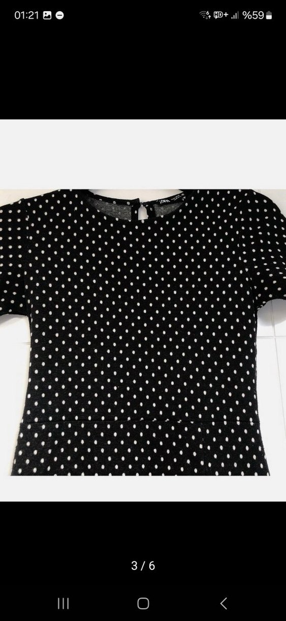 Siyah Puantiyeli Zara Elbise - Görsel 3