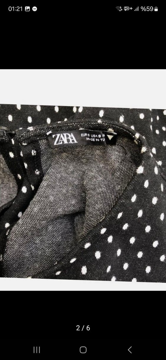 Siyah Puantiyeli Zara Elbise - Görsel 2