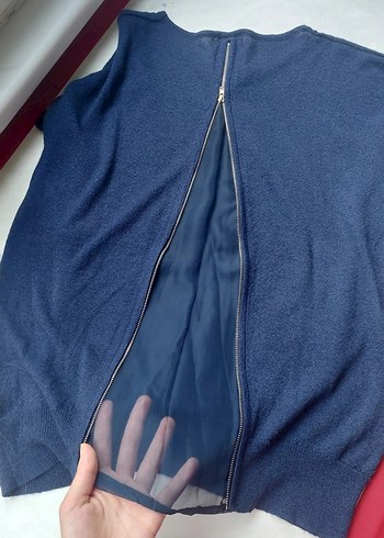 Mavi Kadın Triko Bisiklet Yaka Salaş Kazak - Görsel 3