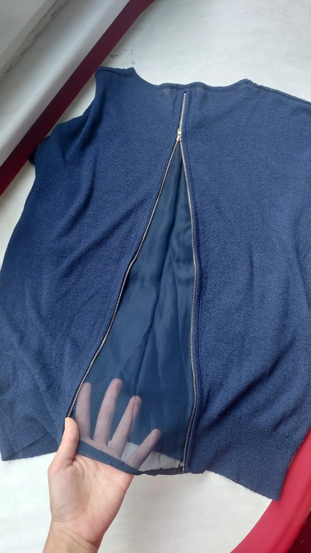 Mavi Kadın Triko Bisiklet Yaka Salaş Kazak - Görsel 3