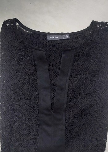 Dantel Detaylı Siyah V Yaka Kolsuz Bluz - Görsel 4