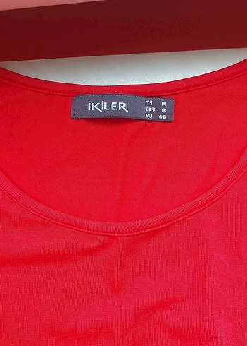 Kısa Kollu Kırmızı Kadın Tişört - Görsel 2