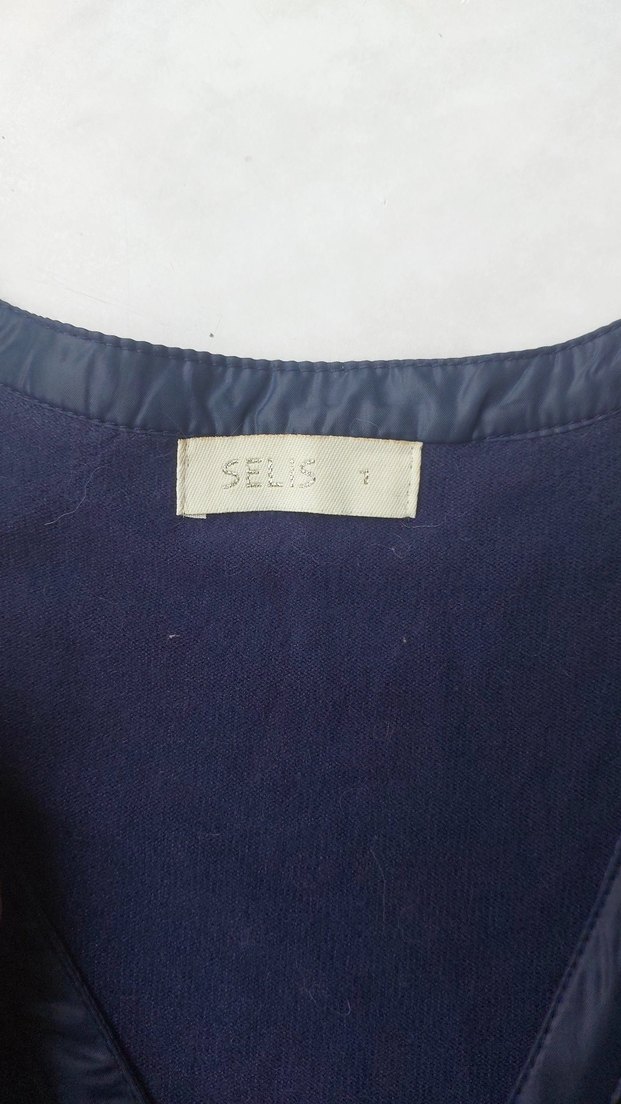 Düğmeli Midi Mavi Kadın Kaban - Görsel 3