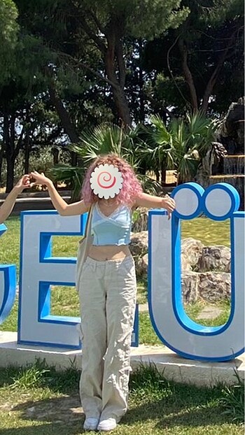 xs Beden mavi Renk Hm crop