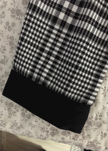 Gri Ekoseli Düğmeli Midi Kadın Ceket - Görsel 2