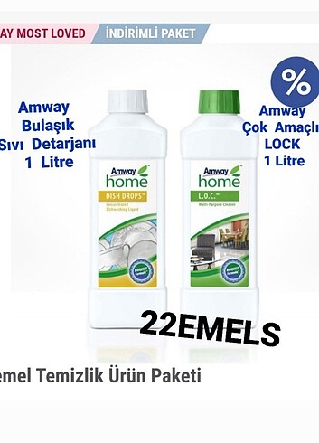 Amway Bulaşık Sıvı Detarjan VE Çok Amaçlı Temizlik LOCK 