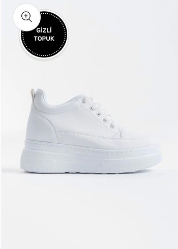 Beyaz Gizli Topuklu Kadın Spor Ayakkabı - Görsel 3