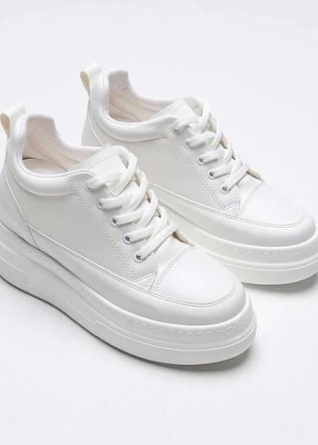 Beyaz Gizli Topuklu Kadın Spor Ayakkabı - Görsel 6