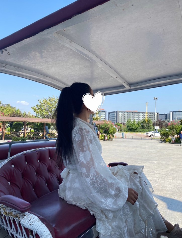 Beyaz Şeffaf Uzun Kol Bohem Elbise - Görsel 2