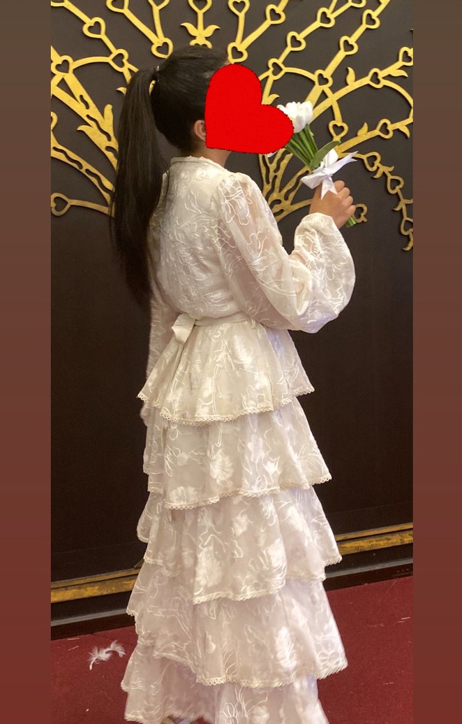 Beyaz Şeffaf Uzun Kol Bohem Elbise - Görsel 3