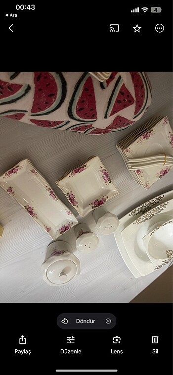  Beden beyaz Renk Karaca kahvaltı takımı