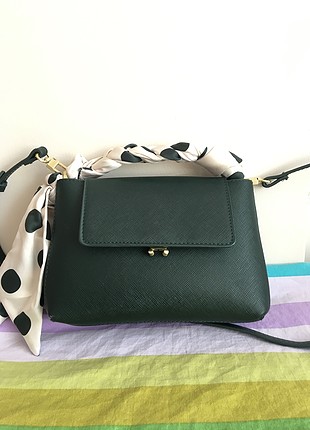 Zara Puantiye fularlı zara çanta
