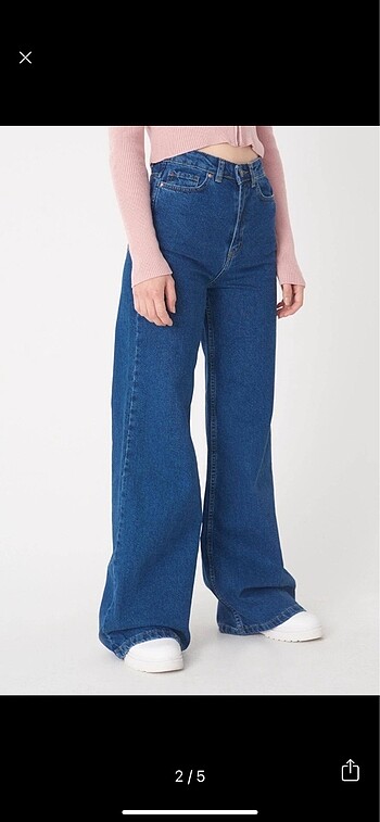 Yüksek Bel Wide Leg Jean