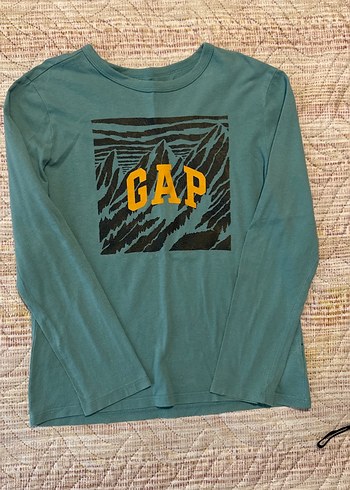 Gap Erkek Turkuaz Baskılı Uzun Kollu Tişört