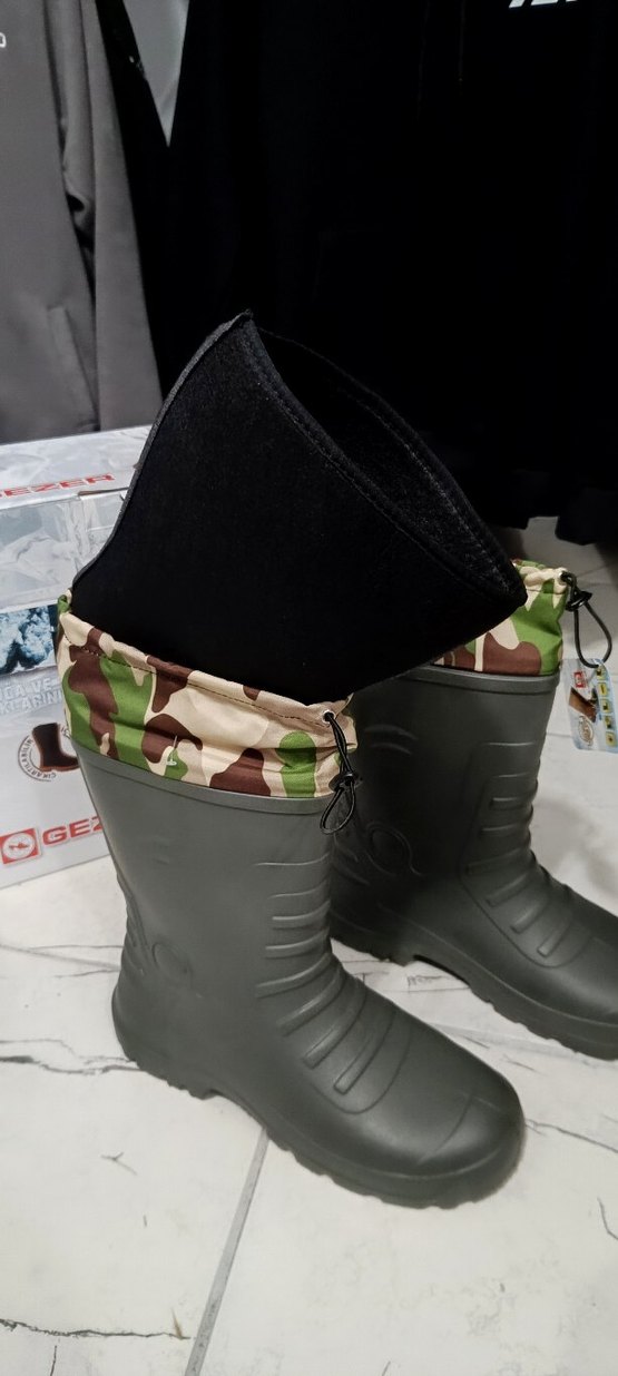 Erkek Haki Kamuflaj Desenli Diz Boyu Lastik Çizme - Görsel 3