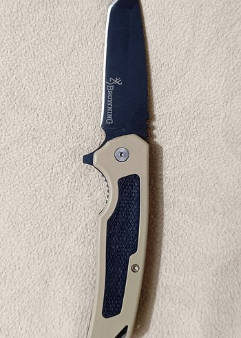 Bej Renkli Paslanmaz  Browning Çelik Katlanır Bıçak - Görsel 3